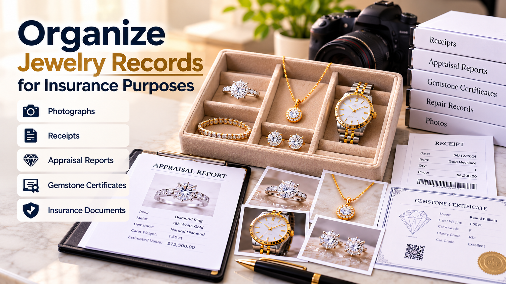 How to Organize Jewelry Records for Insurance Purposes